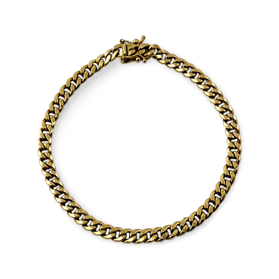 10k Gold x 5mm Cuban Link Chain Bracelet - Kingdom Jewelry