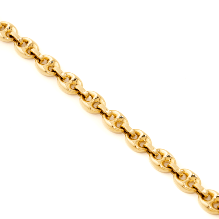 10k Gold x 7mm Gucci Puff Link Chain Bracelet - Kingdom Jewelry