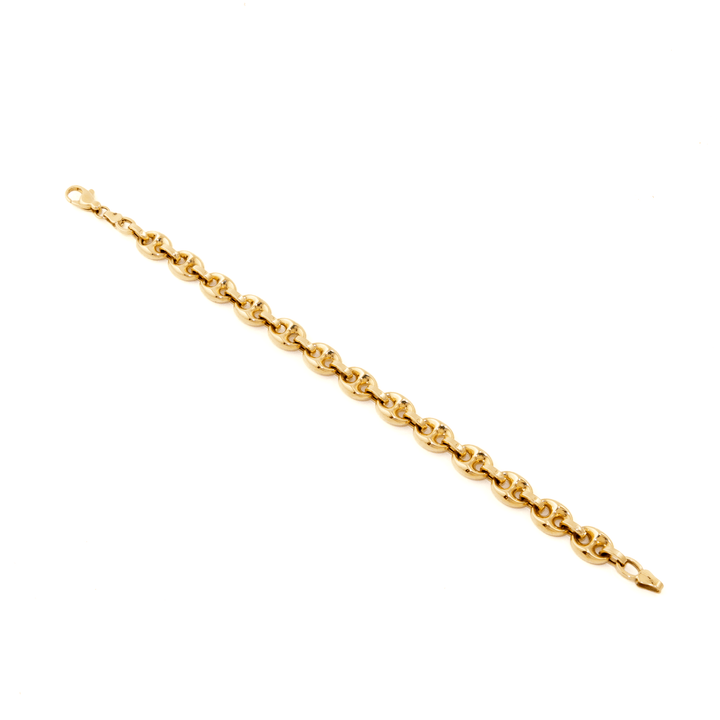 10k Gold x 7mm Gucci Puff Link Chain Bracelet - Kingdom Jewelry