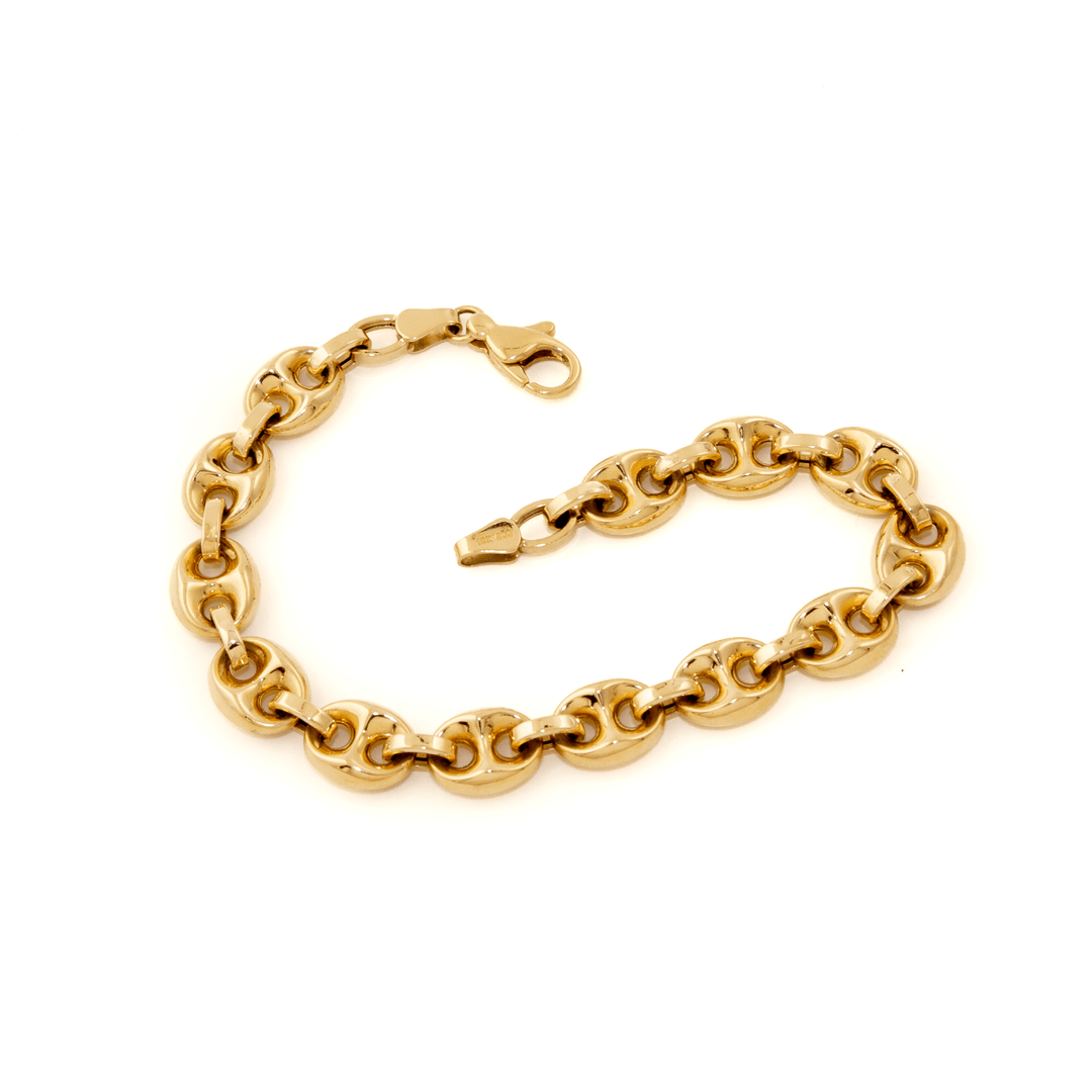 10k Gold x 7mm Gucci Puff Link Chain Bracelet - Kingdom Jewelry