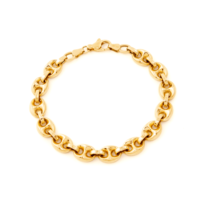 10k Gold x 7mm Gucci Puff Link Chain Bracelet - Kingdom Jewelry