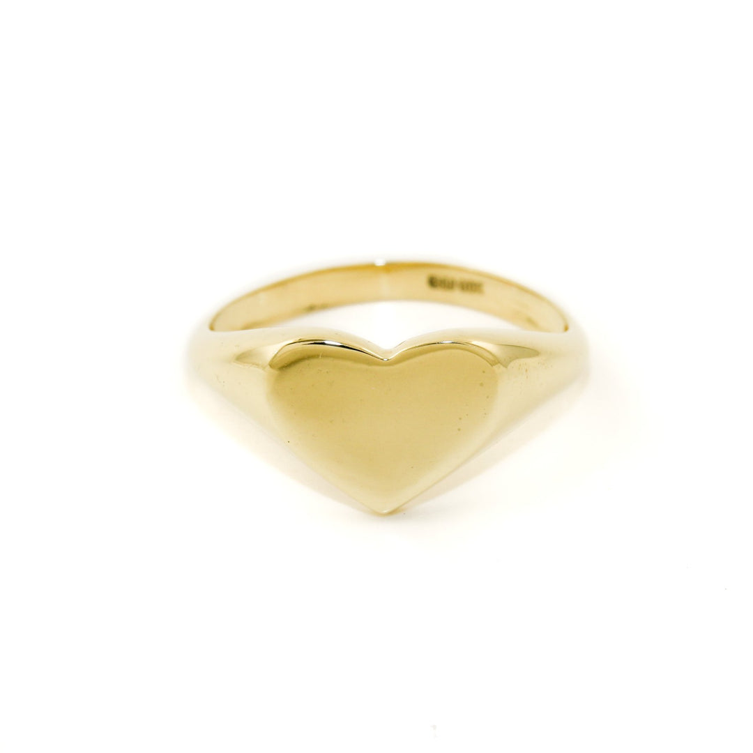 10K Gold x 8mm Blank Heart Signet - Kingdom Jewelry