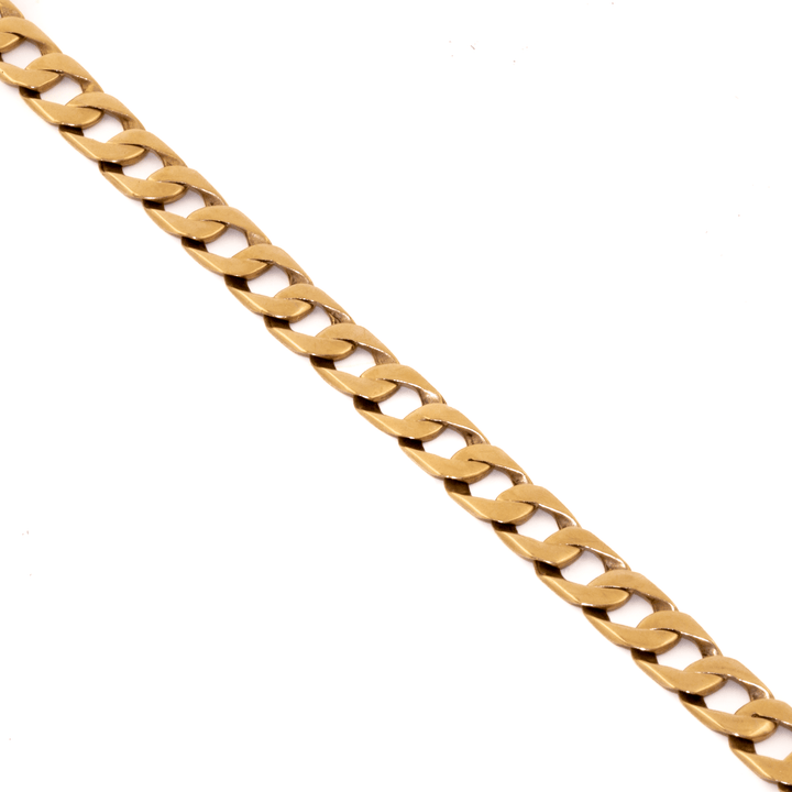 10k Gold x 8mm Flat - Curb Link Bracelet - Kingdom Jewelry