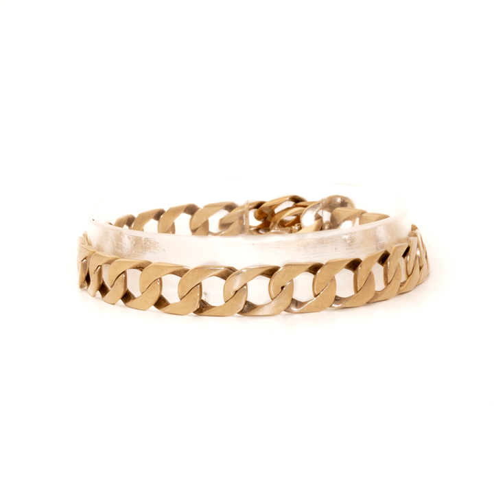 10k Gold x 8mm Flat - Curb Link Bracelet - Kingdom Jewelry