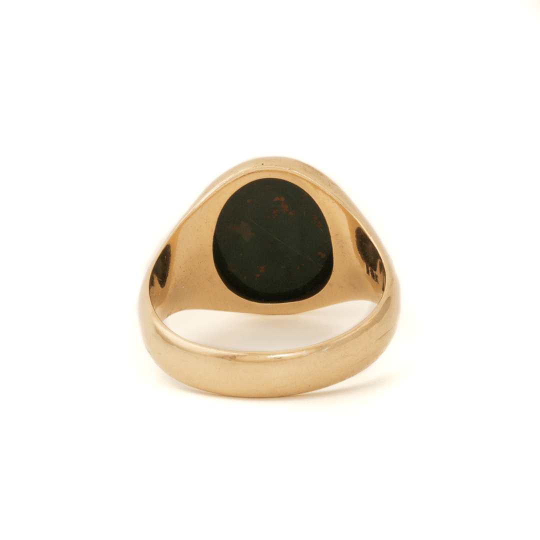 10k Gold x Antique Oval Bloodstone Signet - Kingdom Jewelry