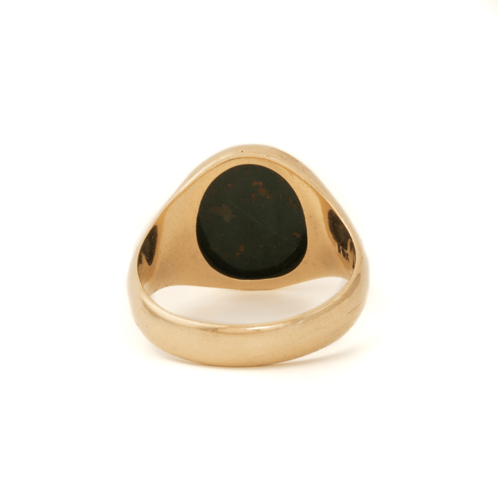 10k Gold x Antique Oval Bloodstone Signet - Kingdom Jewelry
