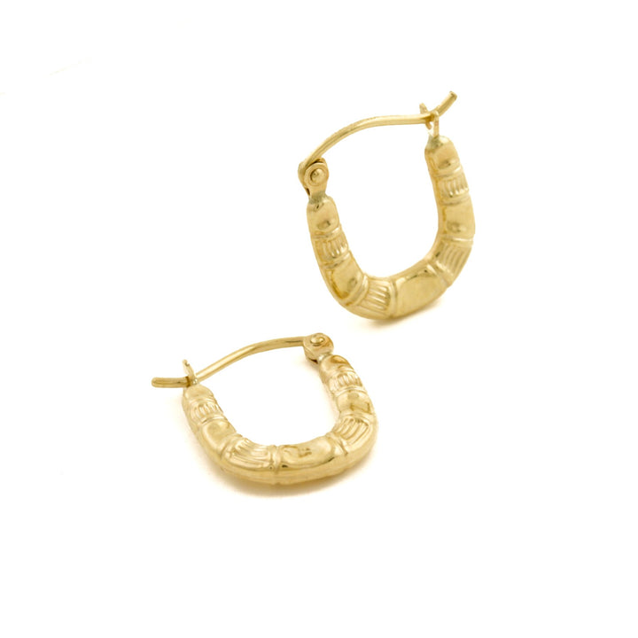 10K Gold x Bamboo Motif Creole Hoops - Kingdom Jewelry