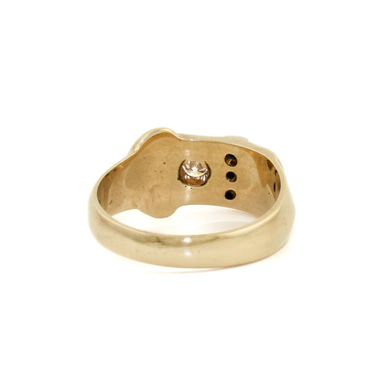 10k Gold x Belt Buckle-Motif Diamond Band - Kingdom Jewelry