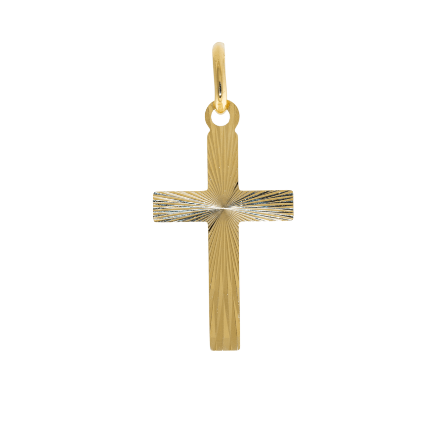10k Gold x Classic Diamond - Cut Christian Cross Pendant - Kingdom Jewelry