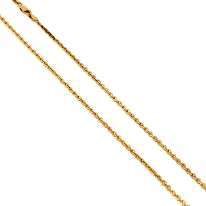 10k Gold x Dainty 2mm Knife - Edge Chain Link Necklace - Kingdom Jewelry
