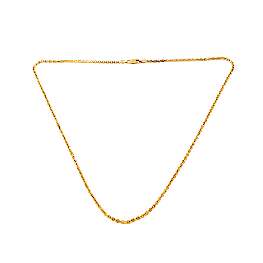 10k Gold x Dainty 2mm Knife - Edge Chain Link Necklace - Kingdom Jewelry