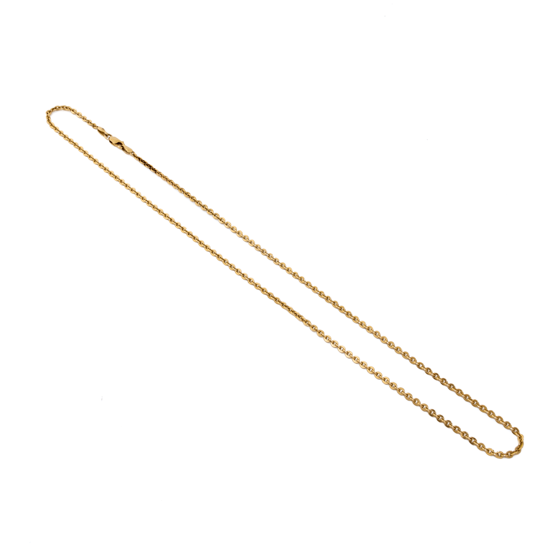 10k Gold x Dainty 2mm Knife - Edge Chain Link Necklace - Kingdom Jewelry