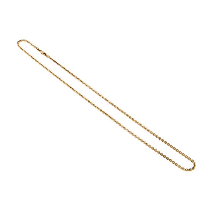 10k Gold x Dainty 2mm Knife - Edge Chain Link Necklace - Kingdom Jewelry