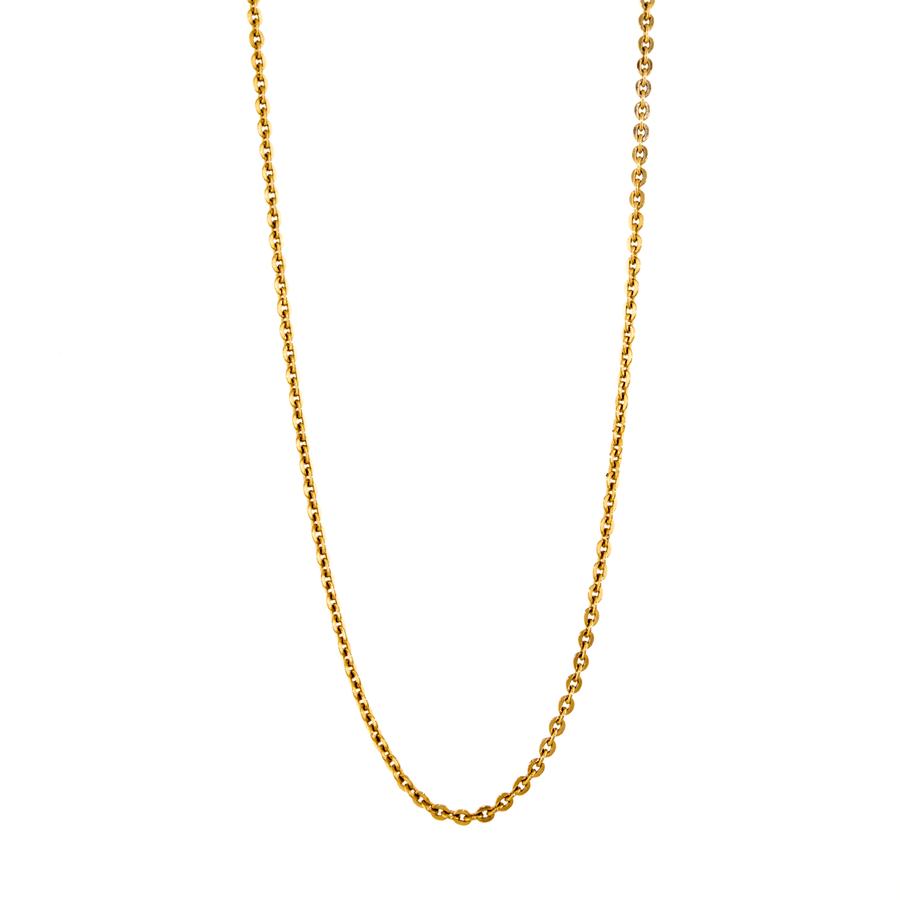 10k Gold x Dainty 2mm Knife - Edge Chain Link Necklace - Kingdom Jewelry