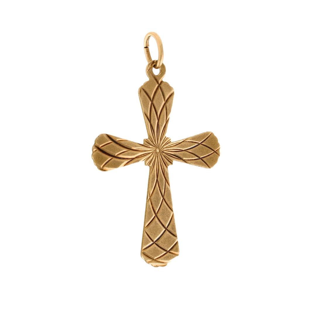 10K Gold x Double - Sided Vintage Cross Pendant - Kingdom Jewelry