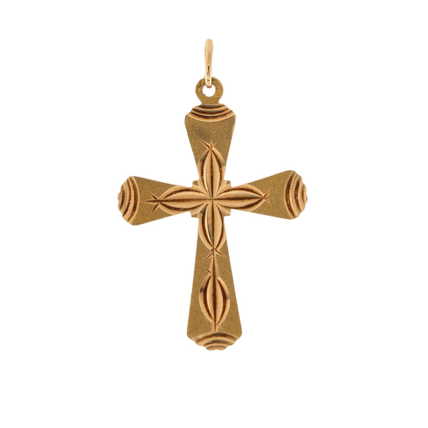 10K Gold x Double - Sided Vintage Cross Pendant - Kingdom Jewelry