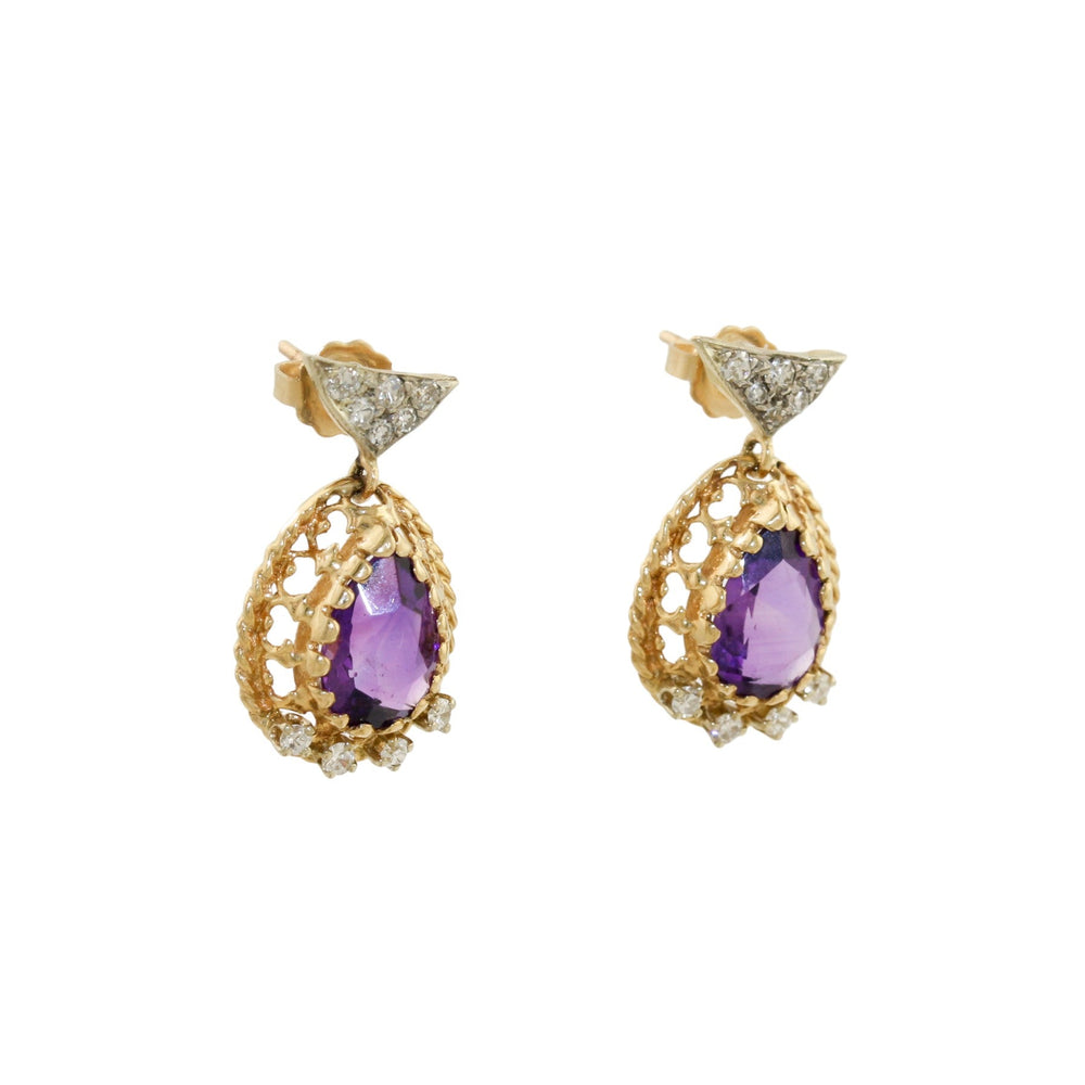 
                  
                    10k Gold x Regal Amethyst & Diamond Earrings - Kingdom Jewelry
                  
                