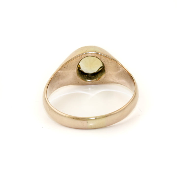 10k Gold x Round Brilliant - Cut Citrine Signet - Kingdom Jewelry