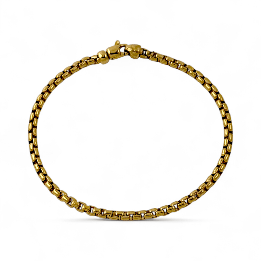 10k Gold x Rounded 4mm Square Rolo Link Bracelet - Kingdom Jewelry