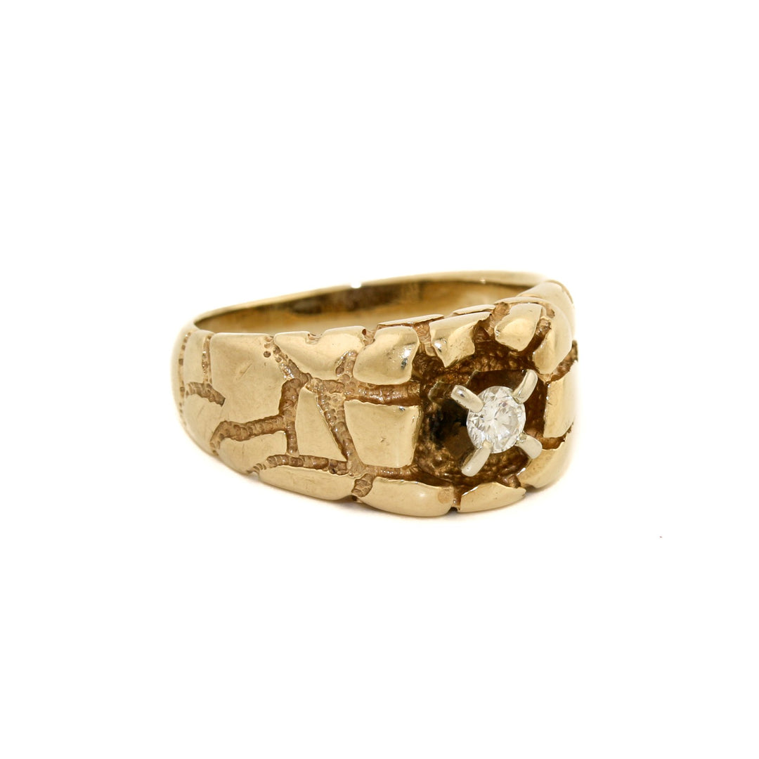 10k Gold x "Rubble Rock" Nugget Diamond Ring - Kingdom Jewelry