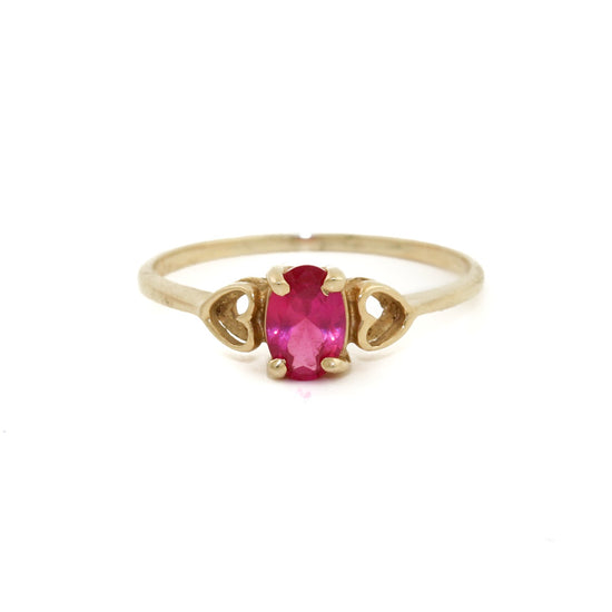 10k Gold x Rubellite Heart Ring - Kingdom Jewelry