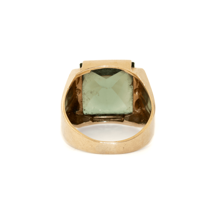 10k Gold x Squared Synthetic Spinel Signet - Kingdom Jewelry