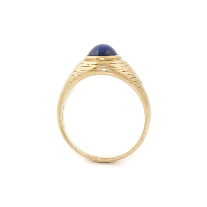 10k Gold x Star Sapphire Bezel Set Signet - Kingdom Jewelry