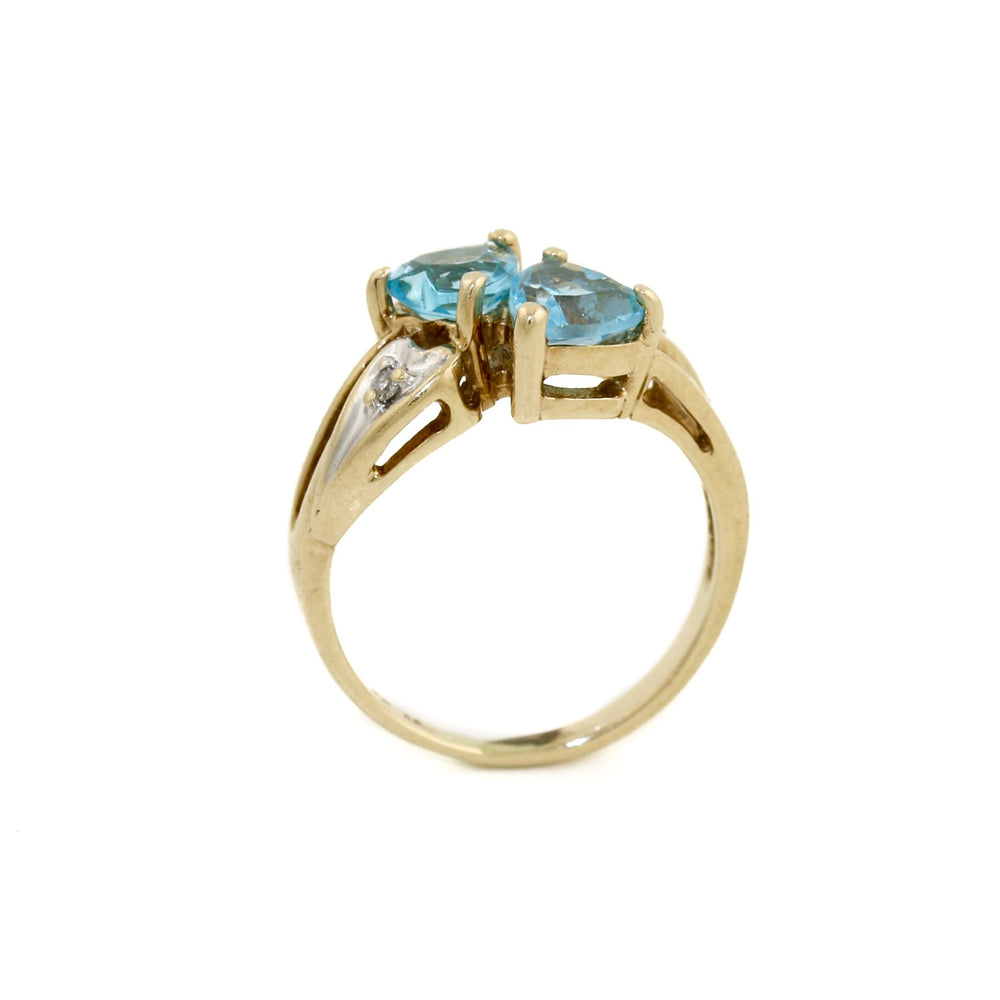 
                  
                    10k Gold x Twin Heart Topaz & Diamond Cocktail Ring - Kingdom Jewelry
                  
                