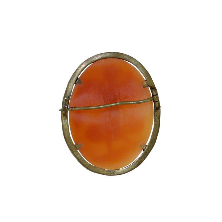 10k Gold x Victorian "Dancing Muse" Carnelian Cameo Brooch - Kingdom Jewelry