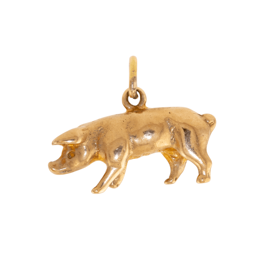 10k Gold x Vintage 3D Pig Charm - Kingdom Jewelry