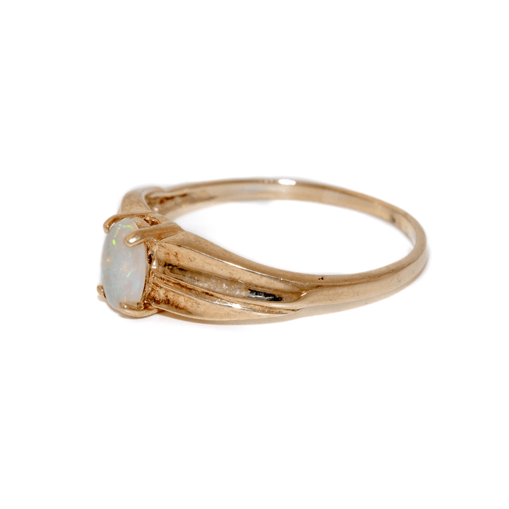 10k Gold x Vintage 6mm Petite Opal Solitaire - Kingdom Jewelry