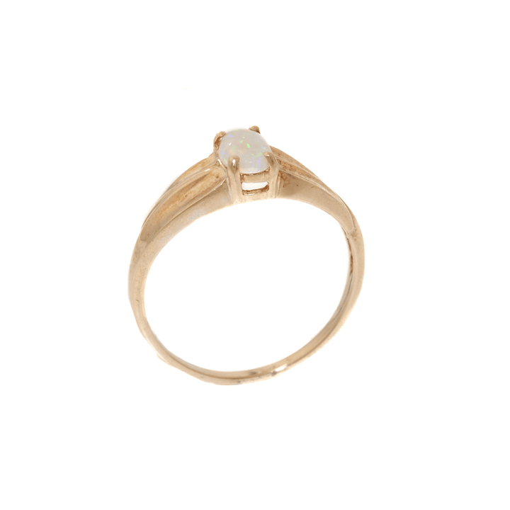 10k Gold x Vintage 6mm Petite Opal Solitaire - Kingdom Jewelry