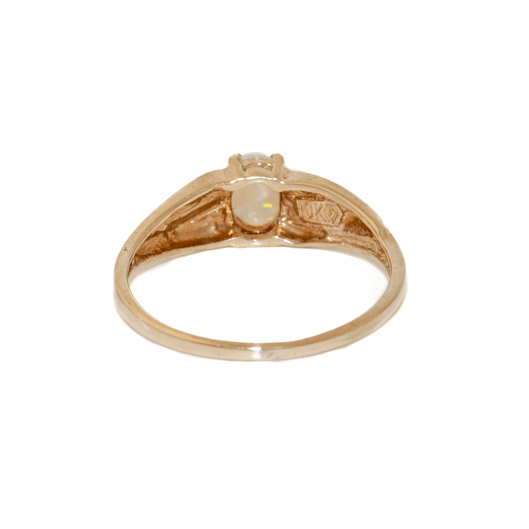 10k Gold x Vintage 6mm Petite Opal Solitaire - Kingdom Jewelry