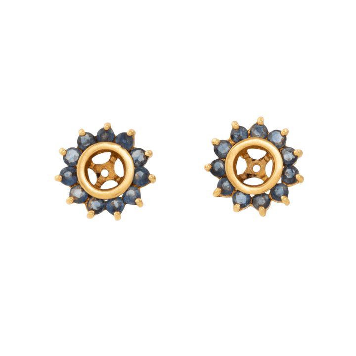 10k Gold x Vintage Blue Sapphire Earring Stud Jackets - Kingdom Jewelry