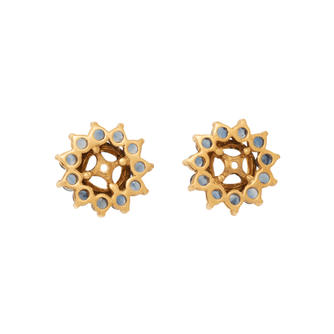 10k Gold x Vintage Blue Sapphire Earring Stud Jackets - Kingdom Jewelry