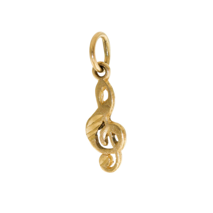 10k Gold x Vintage "Clef" Music Note Charm Pendant - Kingdom Jewelry