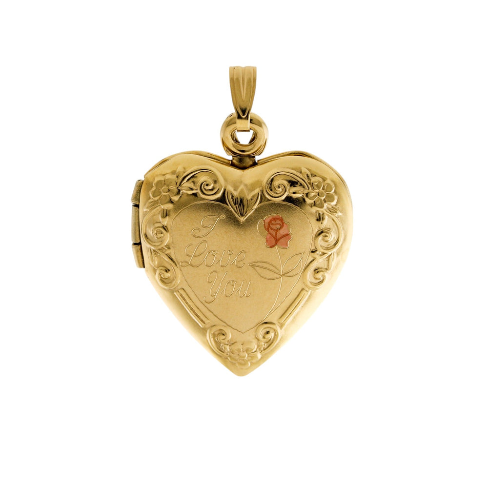 10k Gold x Vintage "I Love You" Heart Locket - Kingdom Jewelry