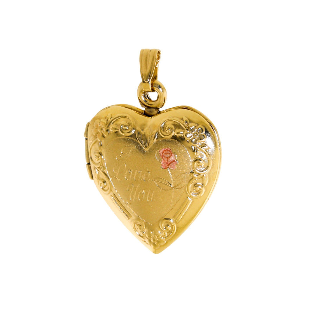 10k Gold x Vintage "I Love You" Heart Locket - Kingdom Jewelry