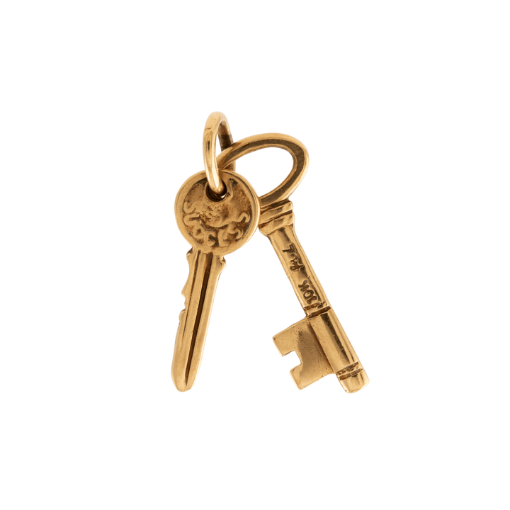10k Gold x Vintage "The Keys to Love' & 'Success" Charm - Kingdom Jewelry