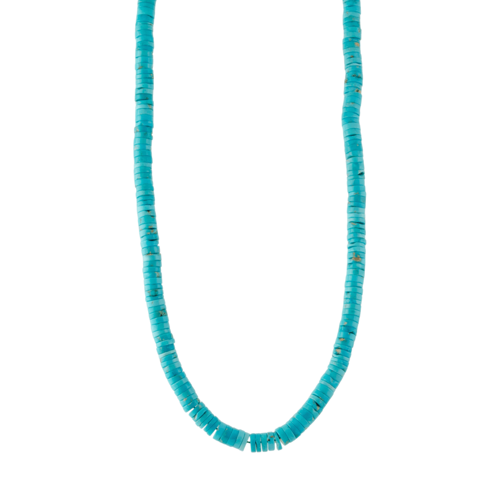 10K Heishi Blue Ridge Turquoise Beaded Necklace - Kingdom Jewelry