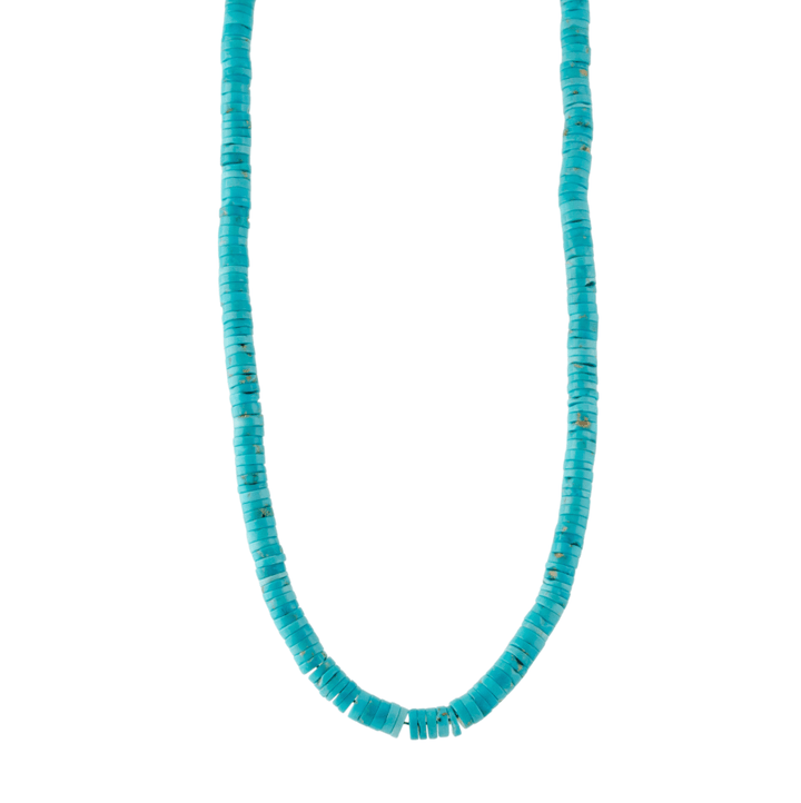 10K Heishi Blue Ridge Turquoise Beaded Necklace - Kingdom Jewelry