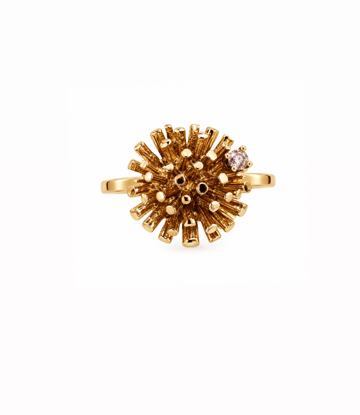 10K Vintage Confetti Burst Cocktail Ring - Kingdom Jewelry