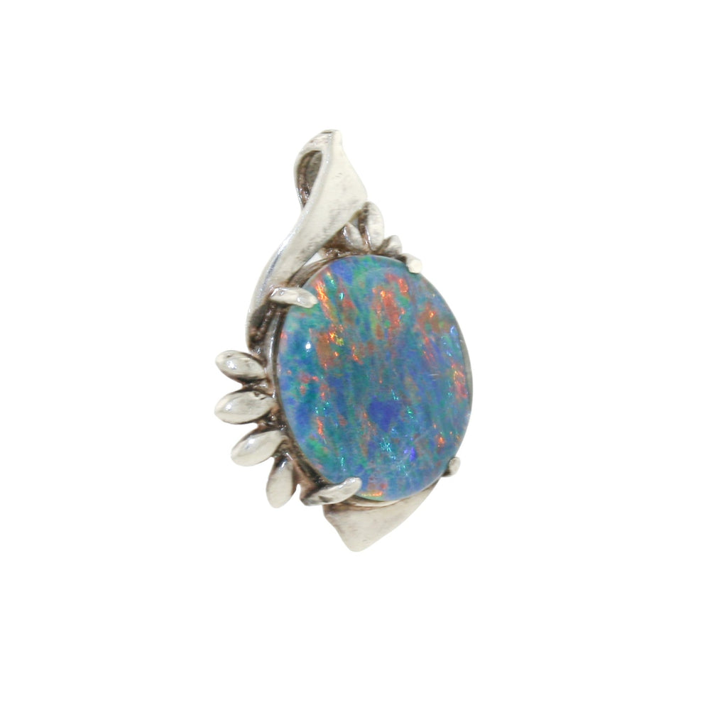 
                      
                        10k White Gold x Australian Queensland Opal Pendant - Kingdom Jewelry
                      
                    