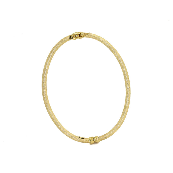 10k x 3mm Frost - Finish Hinge Bangle - Kingdom Jewelry