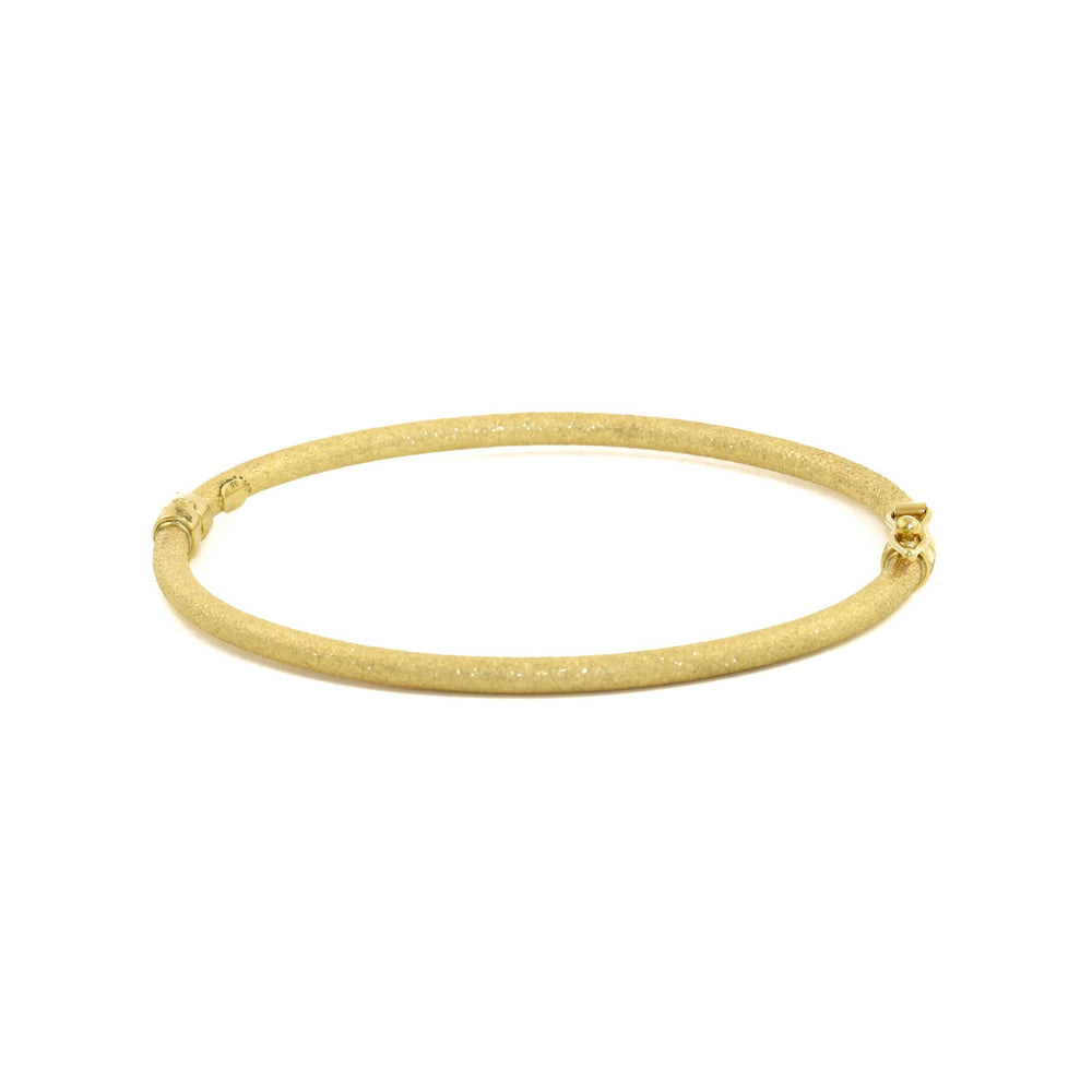 
                      
                        10k x 3mm Frost - Finish Hinge Bangle - Kingdom Jewelry
                      
                    