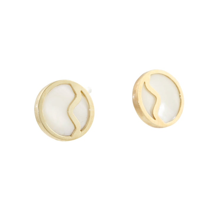 10k x Mother of Pearl Wave Earrings - Kingdom Jewelry