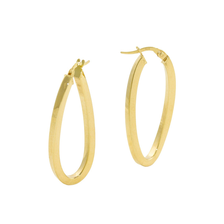 10k x Square Swivel Twist Hoops - Kingdom Jewelry