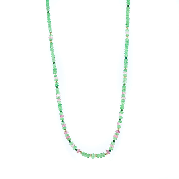 10k x Tsavorite & Tourmaline Beaded Gemstone Necklace - Kingdom Jewelry