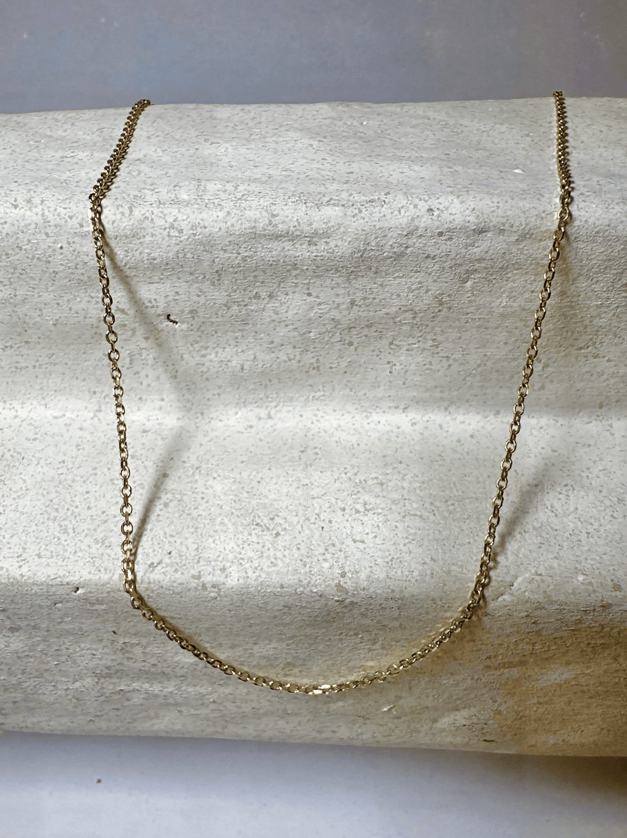 10k Yellow Gold 18 Inch Round Cable Link Chain - Kingdom Jewelry