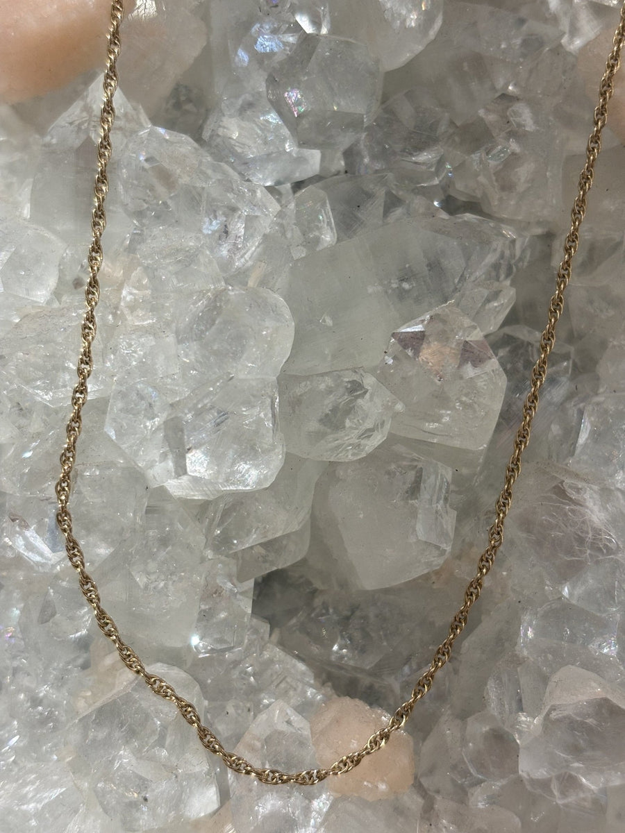 10K Yellow Gold Vintage 18 Inch Dainty Rope Chain - Kingdom Jewelry